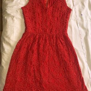 Elegant Red Lace Dress